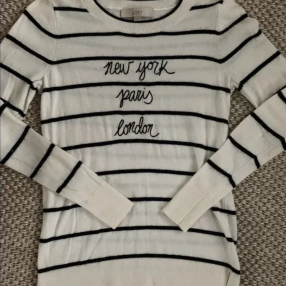 Women’s LOFT Striped Pullover Sweater Size XS